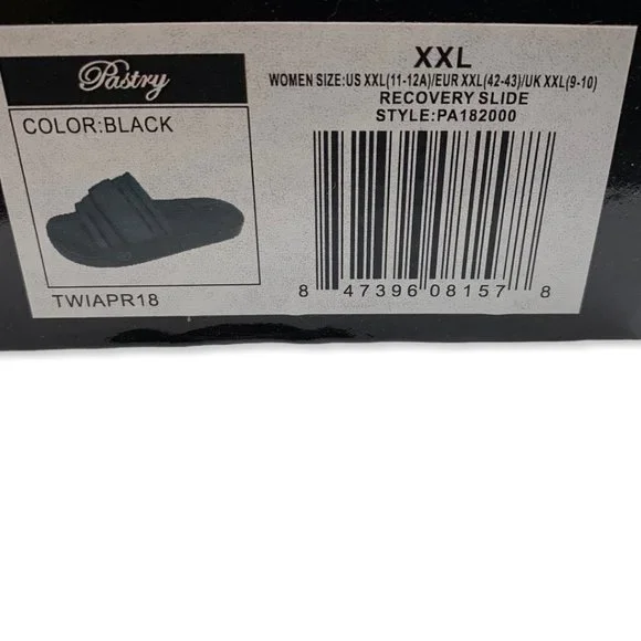 Pastry Adult Black Recovery Customizable XXL Slip On Slides Shoes - Picture 8 of 8